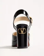 Valentino Fawcette Platform Sandal In Polished Calfskin 100Mm - Image 3